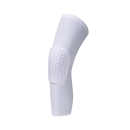 Breathable Basketball Shooting Sport Safety Kneepad Honeycomb Pad Bumper Brace Kneelet Protective Knee pads rodilleras - color: White, size: Medium