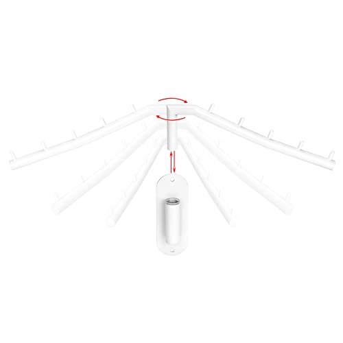 Sumnacon Clothes Hanger Rack，Wall Mount Garment Hook with Swing Arm，White - color: White