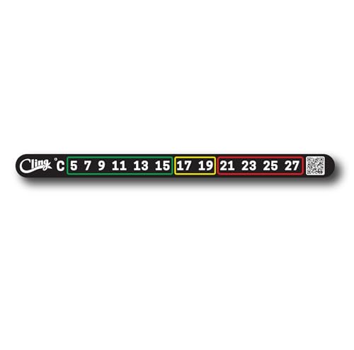 Temperature Tape - Stick on Fly Fishing Thermometer for Flat Surfaces - Highlight Safe and Unsafe temperatures for Trout with Color Coded Boxes (Celsius) - color: Celsius