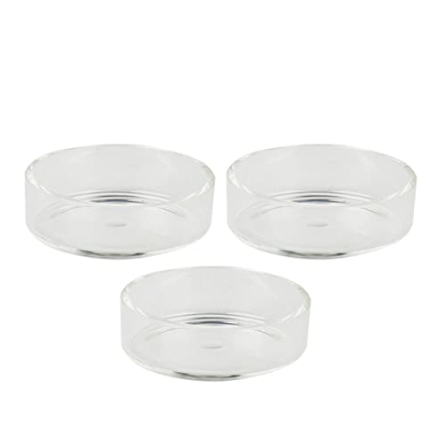 5pcs Round Shrimp Feeding Bowl Transparent Glass Dish for Fish Tank Durable Crystal Feeder for Shrimp and Reptiles Enhances Aquarium Landscape
