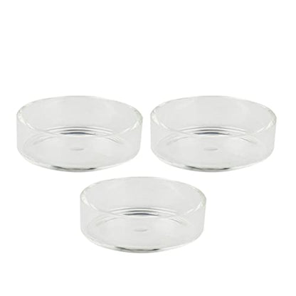 5pcs Round Shrimp Feeding Bowl Transparent Glass Dish for Fish Tank Durable Crystal Feeder for Shrimp and Reptiles Enhances Aquarium Landscape