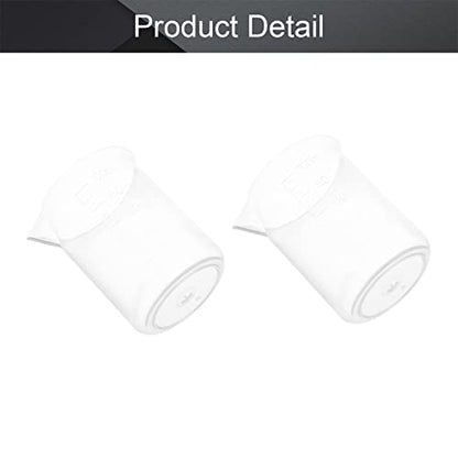Othmro Plastic Liquid Container 50ml 100ml 2 in 1 Measuring Beaker Scales Labs Kitchen Graduated Cup Transparent Volumetric Measurement Beaker Reusable Raised Numeral Graduations Combination Kit 1set - color: 50/100ml 2Pcs