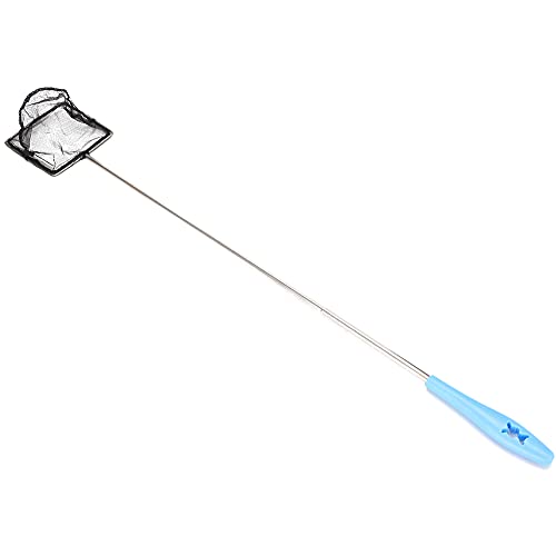 Aquarium Fine Mesh Stainless Steel Extendable Fish Net Skimmer for Shrimp with Nonslip Handle for Wall Hanging Blue Square for Shrimp, Small Fish - size: Square