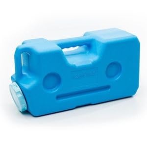 AquaBrick Emergency Water Storage Containers w Ventless Spigot Cap, Leak Proof Guaranteed Portable Stackable - holds 3 Gal, Long Term Food Storage holds 20 lbs, 2 Cont PK + Spigot
