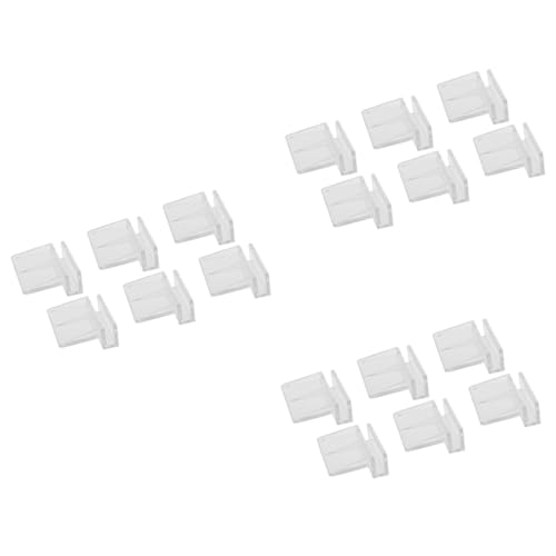 Ipetboom 3sets Fish Tank Cover Bracket Aquarium Support Plastic Material Safe for Fish 5-6mm Glass Tank 10pcs*3 - color: Transparentx3pcs, size: 4X5cmx3pcs