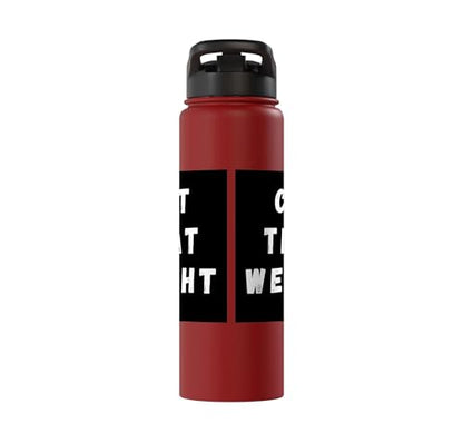 Cut That Weight Combat Sports Tournament Motivation Stainless Steel Insulated Water Bottle - color: Red