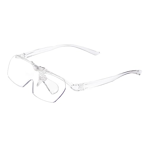 OKH 160% Magnifying Glasses, Flip Up Down Lens, Hands-Free Magnifier Eyeglasses for Close Work, Reading, Sewing, Jewelry Making, Craft, Hobby, Painting - color: Clear