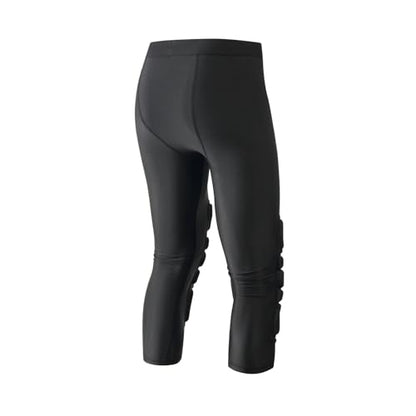 Topeter Men's Compression Capri Leggings with Knee Pads & Cup Pocket for Basketball, Running - size: Medium