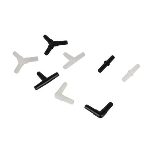 20Pcs Plastic Aquarium Air Pump Line Tubing Joints Tee/Straight/Elbow/Y Shaped Connectors Pipe Fittings(Brown) - color: Brown