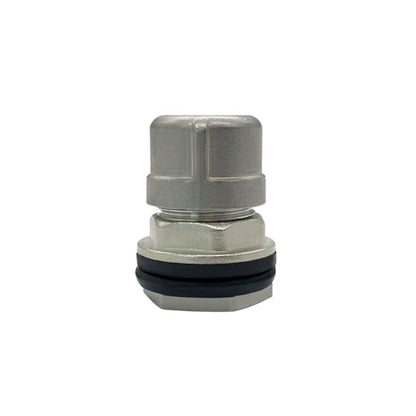 Beduan Stainless Garden Hose Bulkhead Fitting, 3/4" GHT Male to 1/2" Female Bulkhead Water Tank Connector Thru-bulk Fitting for Rain Barrels, Aquariums, Sinks, Irrigation with Caps(Pack of 2)