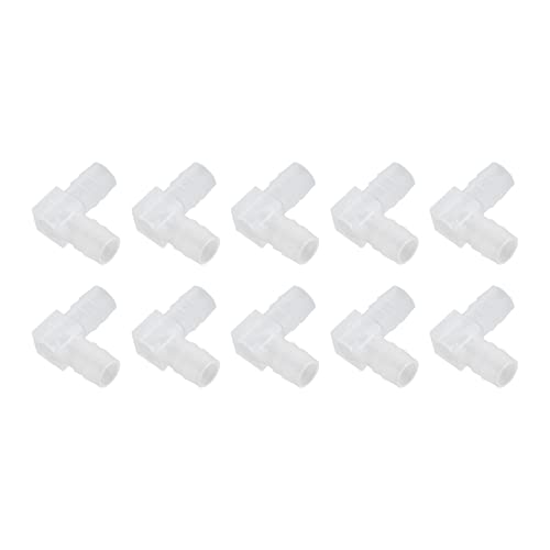 90 Degree Hose Elbow, Plastic Tubing Connectors 90 Degree Equal Barbed Joint Adapter L Shape 10Pcs Elbow Hose Barb Plastic Fitting Aquarium Tubing Connectors for Aquarium (10mm) - size: 10mm, style: 10mm