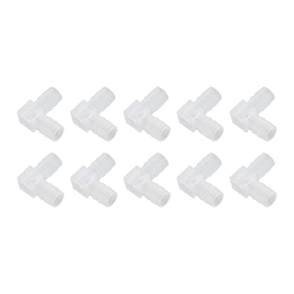 90 Degree Hose Elbow, Plastic Tubing Connectors 90 Degree Equal Barbed Joint Adapter L Shape 10Pcs Elbow Hose Barb Plastic Fitting Aquarium Tubing Connectors for Aquarium (10mm) - size: 10mm, style: 10mm