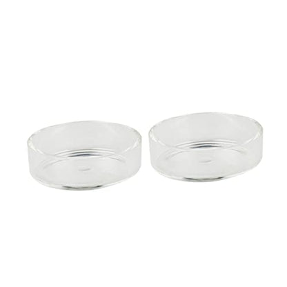 Kisangel 3pcs Round Glass Shrimp Feeding Dish Crystal Shrimp Food Basin for Aquarium Durable Feeder Bowl for Fish and Reptiles Tank Ornament and Supplies - size: Size 1