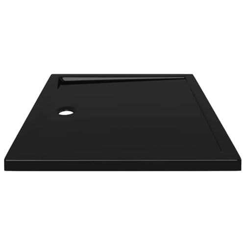vidaXL Rectangular ABS Shower Base Tray Home Indoor Bathroom Hardware Fixture Plumbing Low Threshold Shower Tray Bath Base Black 35.4" - color: Black, size: 31.5" x 35.4"