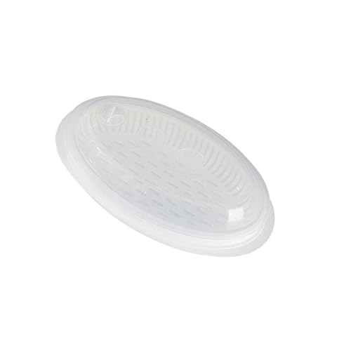 Luxshiny Household Fish Steaming Holder with Lid for Microwave Capacity Fish Steamer Plate with Vent Quick Heat Transfer and Food Steamer for Family Cooking