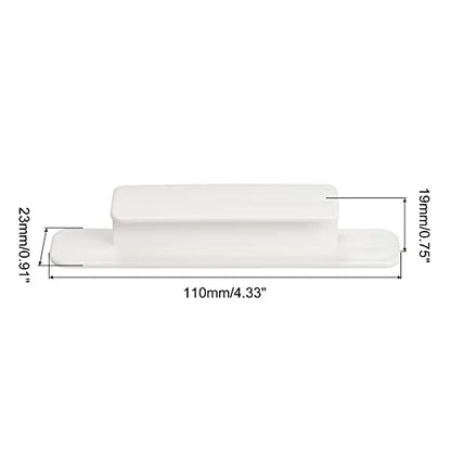uxcell 4Pcs Self-Stick Handles, White Plastic Self-Adhesive Instant Drawer Handles Pulls for Bathroom, Closet, Wardrobe, Dresser, Window (110mm/4.33" Length)