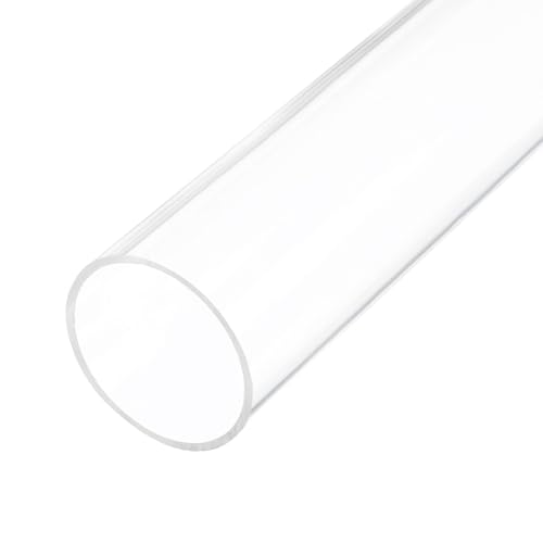 6" Clear Plastic Rigid Pipe 41mm ID x 45mm OD (1 5/8" ID x 1.75" OD) Acrylic Round Tubing, [for Plumbing, Hydraulics, Aquarium] - size: 1 5/8" x 1.75"