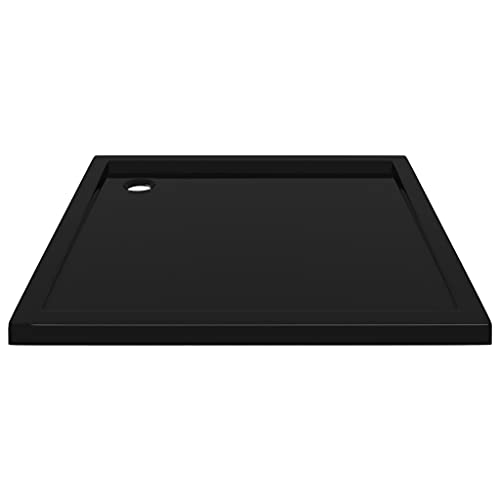 vidaXL Square ABS Shower Base Tray Home Indoor Bath Bathroom Hardware Fixture Part Plumbing Low Threshold Shower Tray Bath Pan Base Black - color: Black, size: 35.4" x 35.4"