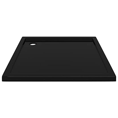 vidaXL Square ABS Shower Base Tray Home Indoor Bath Bathroom Hardware Fixture Part Plumbing Low Threshold Shower Tray Bath Pan Base Black - color: Black, size: 35.4" x 35.4"