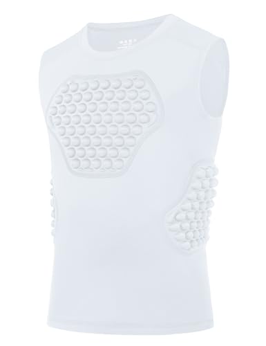 Roadbox Youth Baseball Chest Protector Padded Compression Shirt Heart Guard - color: 02 white, size: X-Small