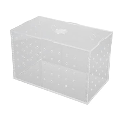 Fish Breeder Box, Aquarium Fish Breeding Box, High Transparency Acrylic Hatchery Incubator Tank with Suction Cups for Baby Fish Shrimp Clownfish Isolation and Rearing (14 * 8 * 9CM) - size: 14*8*9CM
