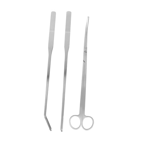 GALPADA 4sets Aquarium Grass Trimmer Stainless Steel Tweezers Scissors for Aquascaping Fish Tank Maintenance Kit