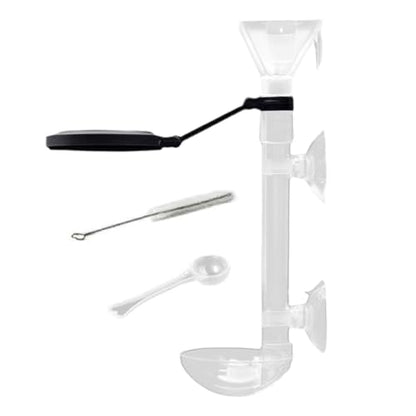 Fish Food Feeder - Aquarium Pipe with Directional Telescopic Tube, Clear Suction Cup Dispenser, Adjustable Target Feeding Tool, Spill Control Design | Vacation Solution for Shrimp Turtle Home Pond