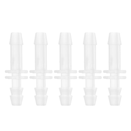 Plastic Hose Barb Fitting Inner I Shaped Pipe Connectors Tube Joint Splicer Mender 4mm 5/32" 5pcs Clear