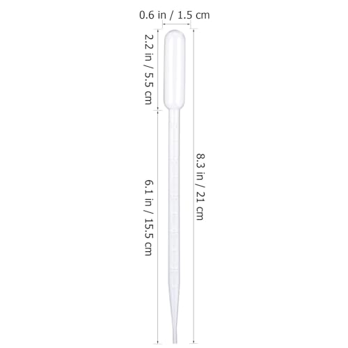 100 Pcs Plastic Pipettes Dropper: 5ml Disposable Pipettes, Liquid Dropper Water Dropper Transfer Pipettes Calibrated Dropper for Accurate Liquid Transfer Science Experiment