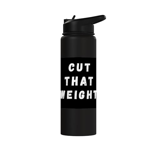 Cut That Weight Combat Sports Tournament Motivation Stainless Steel Insulated Water Bottle - color: Black