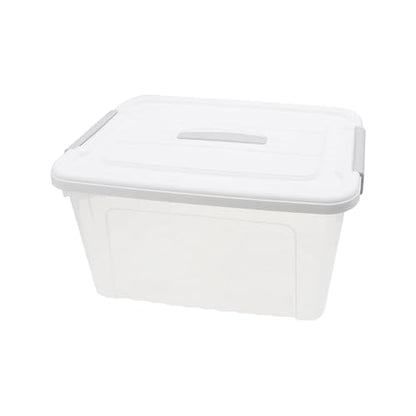 Plastic Bin with Lid, 1PCS Transparent Storage Box Office Container with Lids Platic Hangers Office Storage Bins Clothes Hangers Wardrobe Sundries Organizer