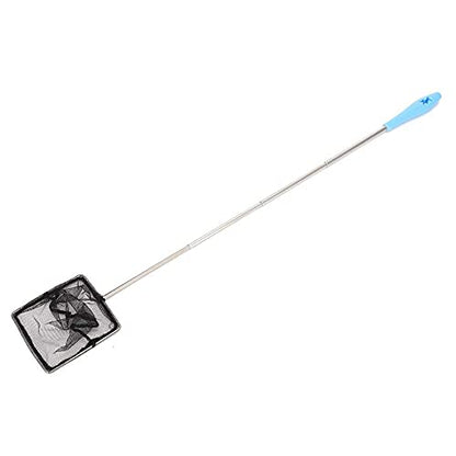 Aquarium Shrimp Net, Stainless Steel Fine Mesh Nest Extendable Fish Fish Skimmer Net Scoop with Long Handle()