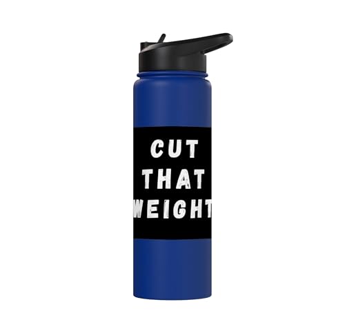 Cut That Weight Combat Sports Tournament Motivation Stainless Steel Insulated Water Bottle - color: Royal Blue