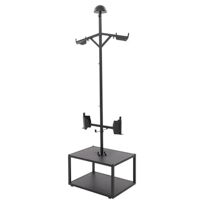 Tactical Gear Stand, Heavy Duty Steel Tactical Vest Stand Adjustable Military Gear Holder Free-Standing Helmet Vest Belt Organizer Rack Police Gear Holder for Indoor Home Garage - color: Black