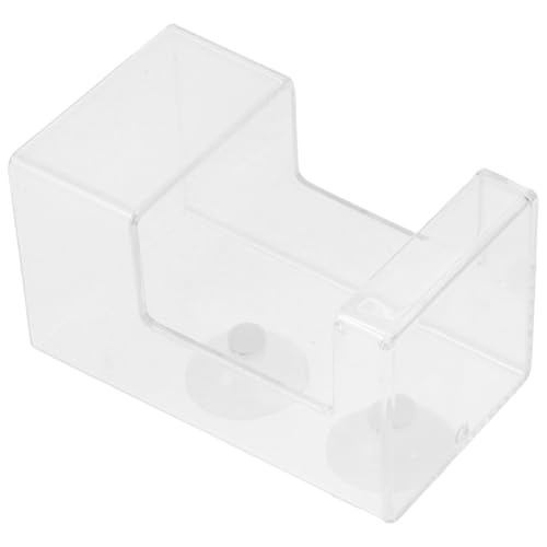 BESPORTBLE Acrylic Fish Feeder with Suction Cup Stationary Feed Tube Anti-Drift Design for Aquarium Fish and Shrimp Feeding Accessory