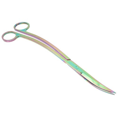 INOOMP Stainless Steel Water Plant Scissors Aquascaping Aquarium Trimming Tool with Colorful Wave Blades for Fish Tank Aquatic Plant Pruning