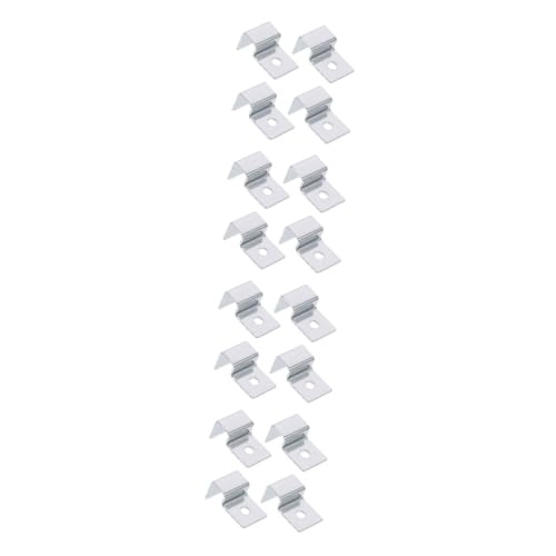 Kisangel 16pcs Stainless Steel Fish Tank Lid Holder Clips for Aquarium Glass Sturdy Support Brackets Practical Accessories for Fish Tank Supplies Elegant Design