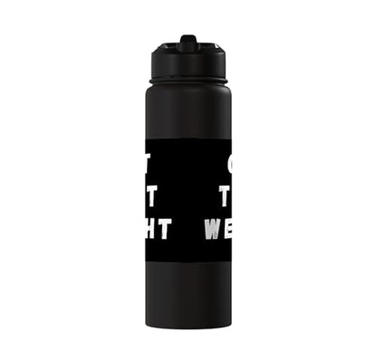 Cut That Weight Combat Sports Tournament Motivation Stainless Steel Insulated Water Bottle - color: Black