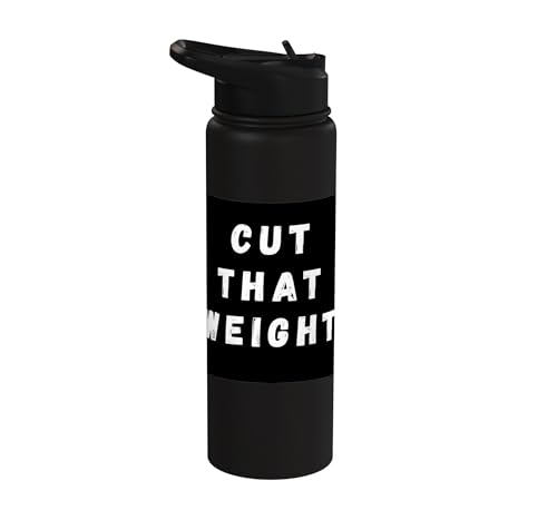Cut That Weight Combat Sports Tournament Motivation Stainless Steel Insulated Water Bottle - color: Black