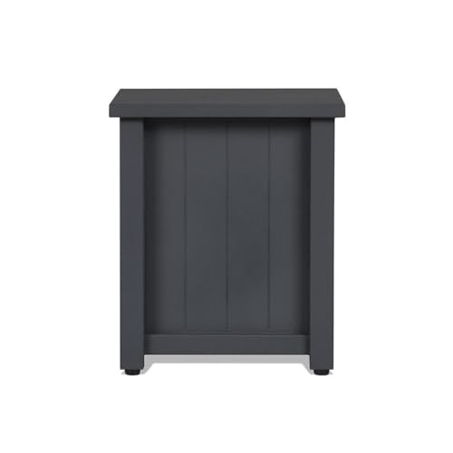 Modern Propane Tank Cover, 20.5" H x 17.5" W, Powder-Coated Metal/Plastic, Gray Finish, Rectangle Design, UV/Rust-Resistant Outdoor Accessory Doubles as Side Table