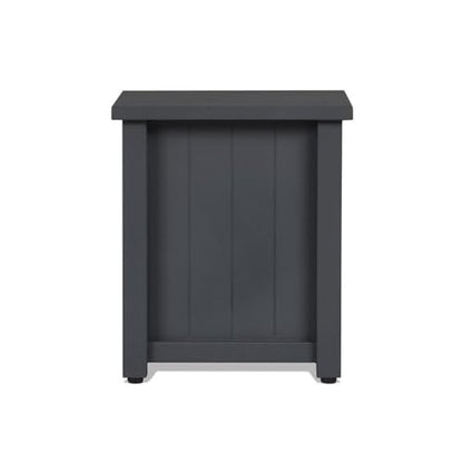 Modern Propane Tank Cover, 20.5" H x 17.5" W, Powder-Coated Metal/Plastic, Gray Finish, Rectangle Design, UV/Rust-Resistant Outdoor Accessory Doubles as Side Table