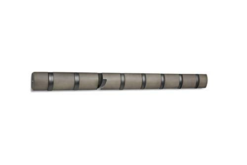 Umbra Flip Coat Rack, Wall Mount 8-Hook, Space Saving, Grey/Pewter - color: Grey/Pewter, size: 8 hook