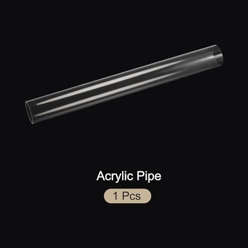 18" Clear Plastic Rigid Pipe 47mm ID x 50mm OD (1 7/8" ID x 2" OD) Acrylic Round Tubing, [for Plumbing, Hydraulics, Aquarium] - size: 1 7/8" x 2"