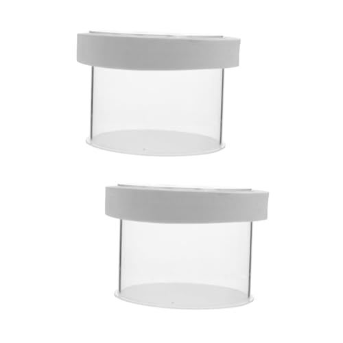 PRETYZOOM 2pcs Floating Fish Tank Breeding Box Fish Container Water Permeable Design Cover for Fry Cultivation and Separation for Aquarists - color: Whitex2pcs, size: 10X10X8CMx2pcs