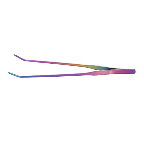 10.6Inch Stainless Steel Aquarium Tweezers Curved Design Ergonomic Non-Slip Grip for Planted Tank Fish Feeding Reptile Care(Curved Tweezers)