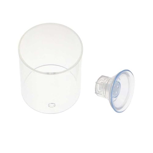 Aquarium Suction Cup Feeder with Suction Cup Fish Shrimp Feeder Rectangle/Round Floating Fish Food Tray Acrylic Aquarium Fish Feeder(L-Round) - color: round, style: L