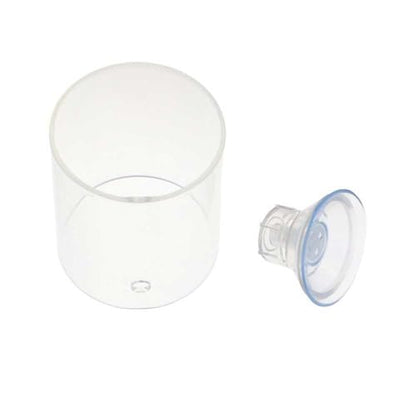 Aquarium Suction Cup Feeder with Suction Cup Fish Shrimp Feeder Rectangle/Round Floating Fish Food Tray Acrylic Aquarium Fish Feeder(L-Round) - color: round, style: L