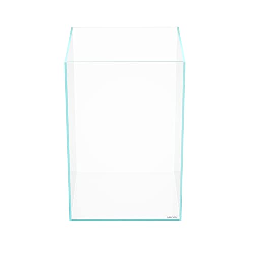 Tall Tank, Rimless Low Iron Tank 10GAL 11.8" L × 11.8" W × 17.7" H (30X30X45) cm Small Aquascape Fish Tank, Vertical Aquascape Tank, Black Leveling Mat Included
