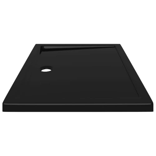 vidaXL Rectangular ABS Shower Base Tray Home Indoor Bath Bathroom Hardware Fixture Plumbing Low Threshold Shower Tray Bath Pan Base Black 31.5"x39.4" - color: Black, size: 31.5"x 39.4"