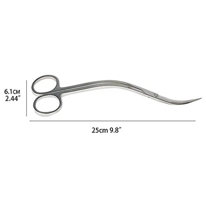 BROPC Stainless Steel Mirror Wave Scissors - 9.8" Aquarium Scissors for Saltwater and Freshwater Plant Trimming and Maintenance